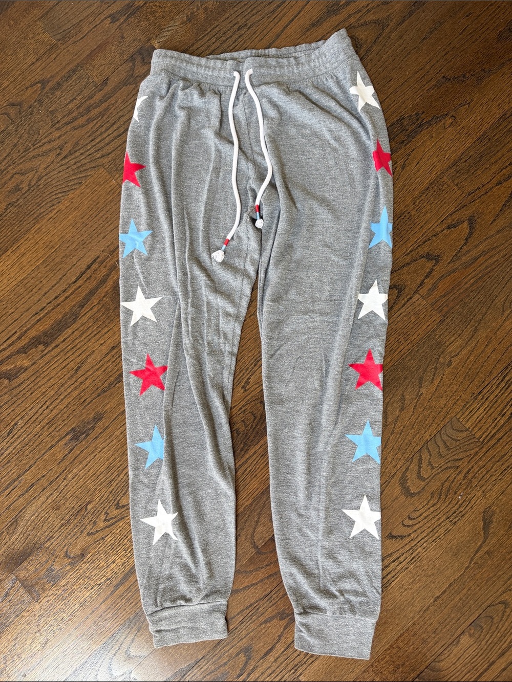 PJ salvage Gray Star-Accent Jogger Pants - Red, Blue & White
